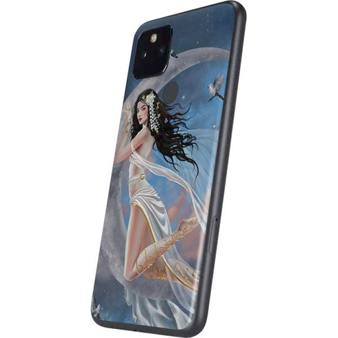 Fairy on Moon with Birds by Nene Thomas Google Pixel 4a 5G Skin